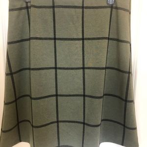 Army Green Plaid Skirt